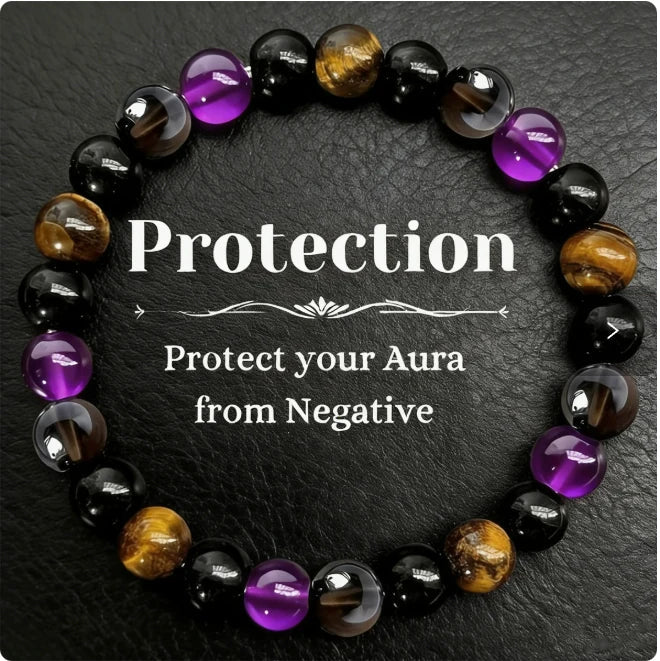 Amethyst & Tiger Eye Nightfall Bracelet natural stone beaded bracelet