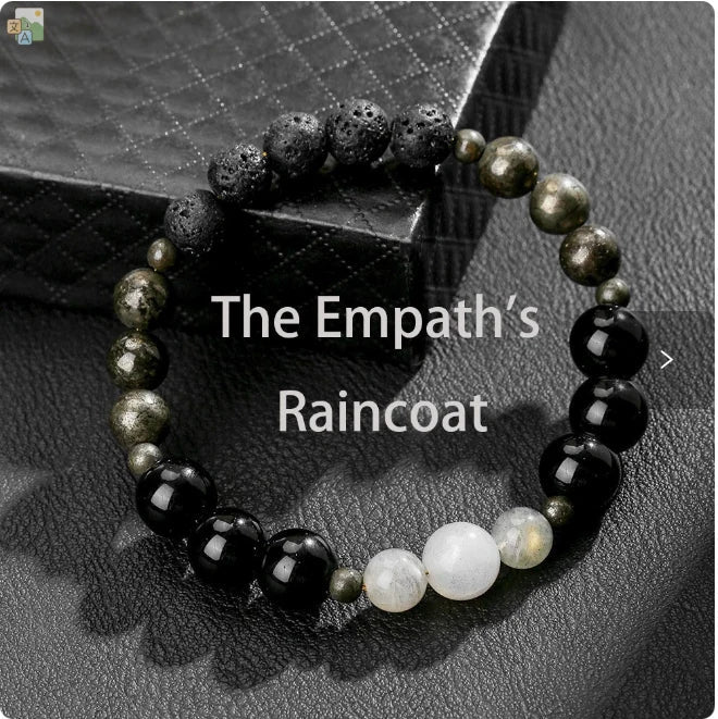 Black & White Stone Ombre Bracelet natural stone beaded bracelet
