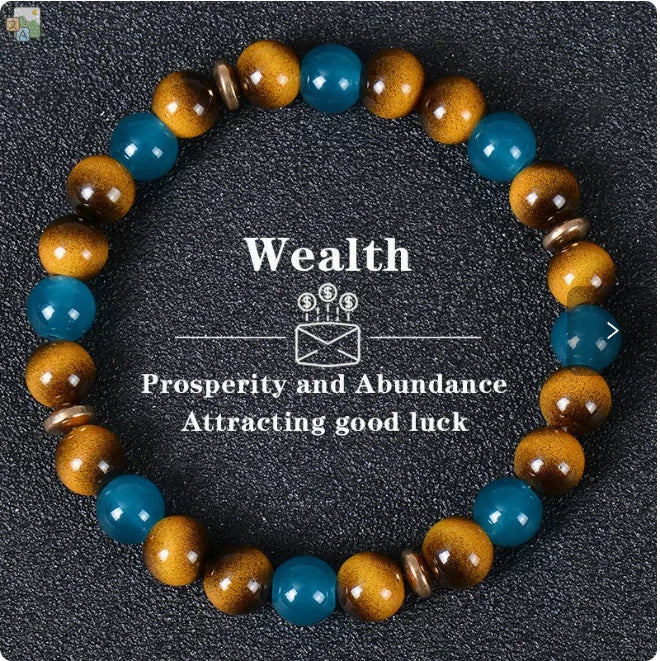 Blue Tiger Eye Prosperity Bracelet natural stone beaded bracelet