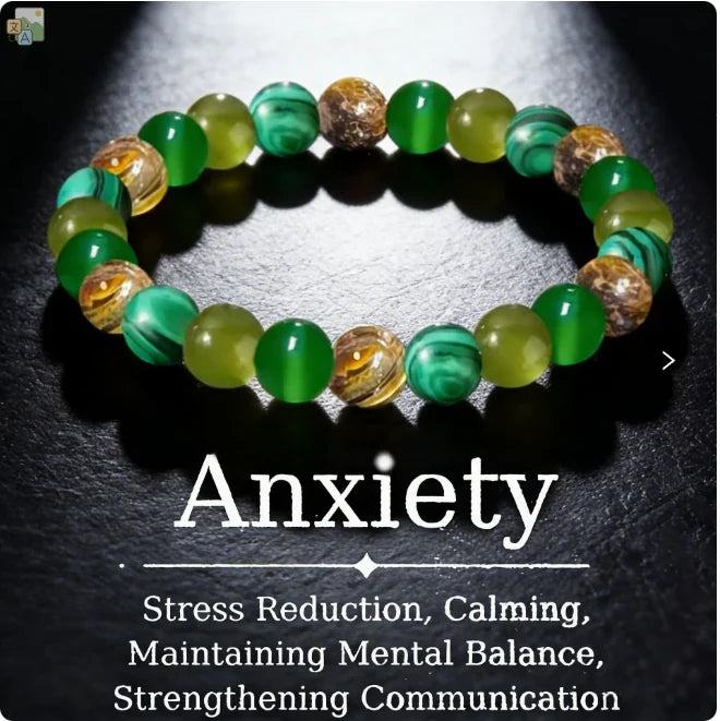 Green Agate & Tiger Eye Balance Bracelet natural stone beaded bracelet