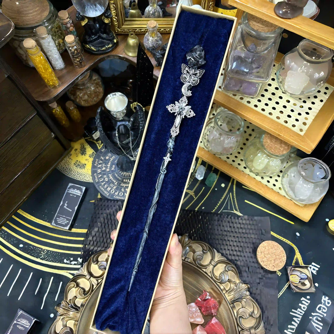 Obsidian Cross Wand