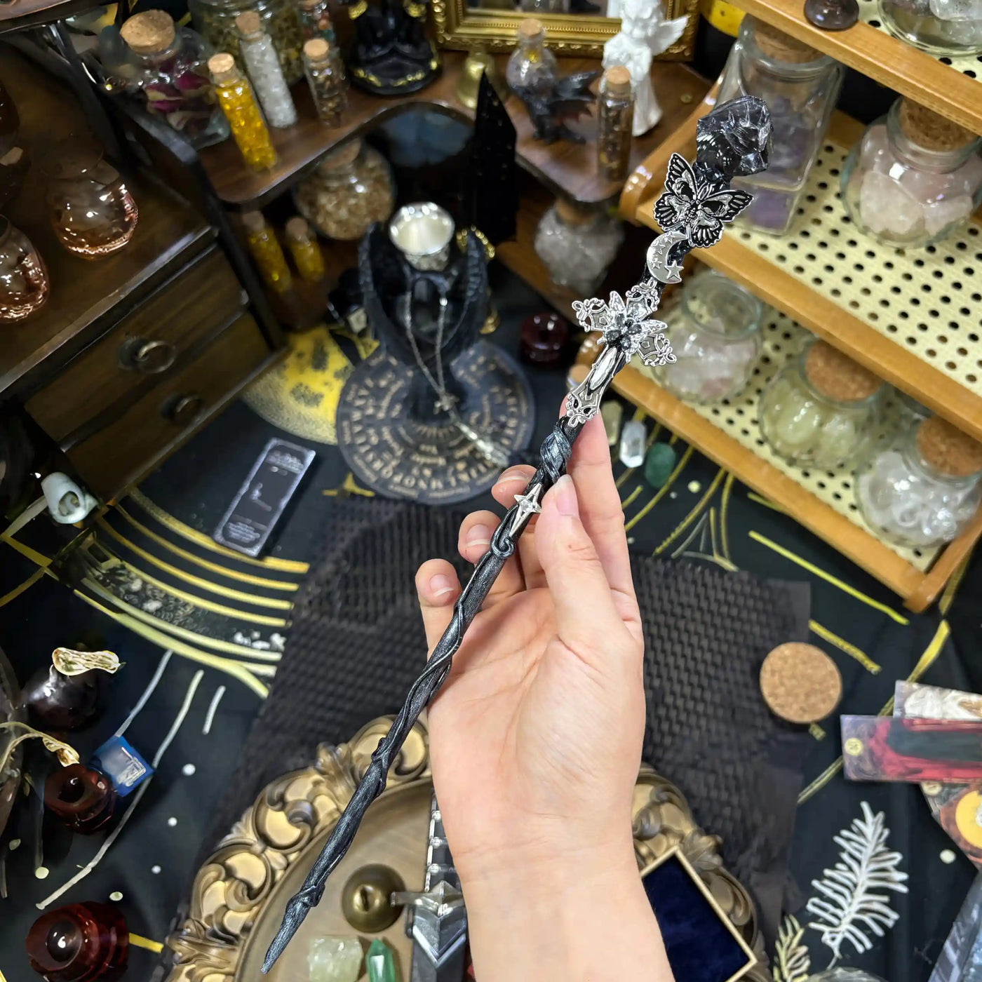 Obsidian Cross Wand