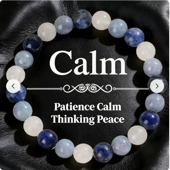 Sodalite & White Quartz Serenity Bracelet natural stone beaded bracelet